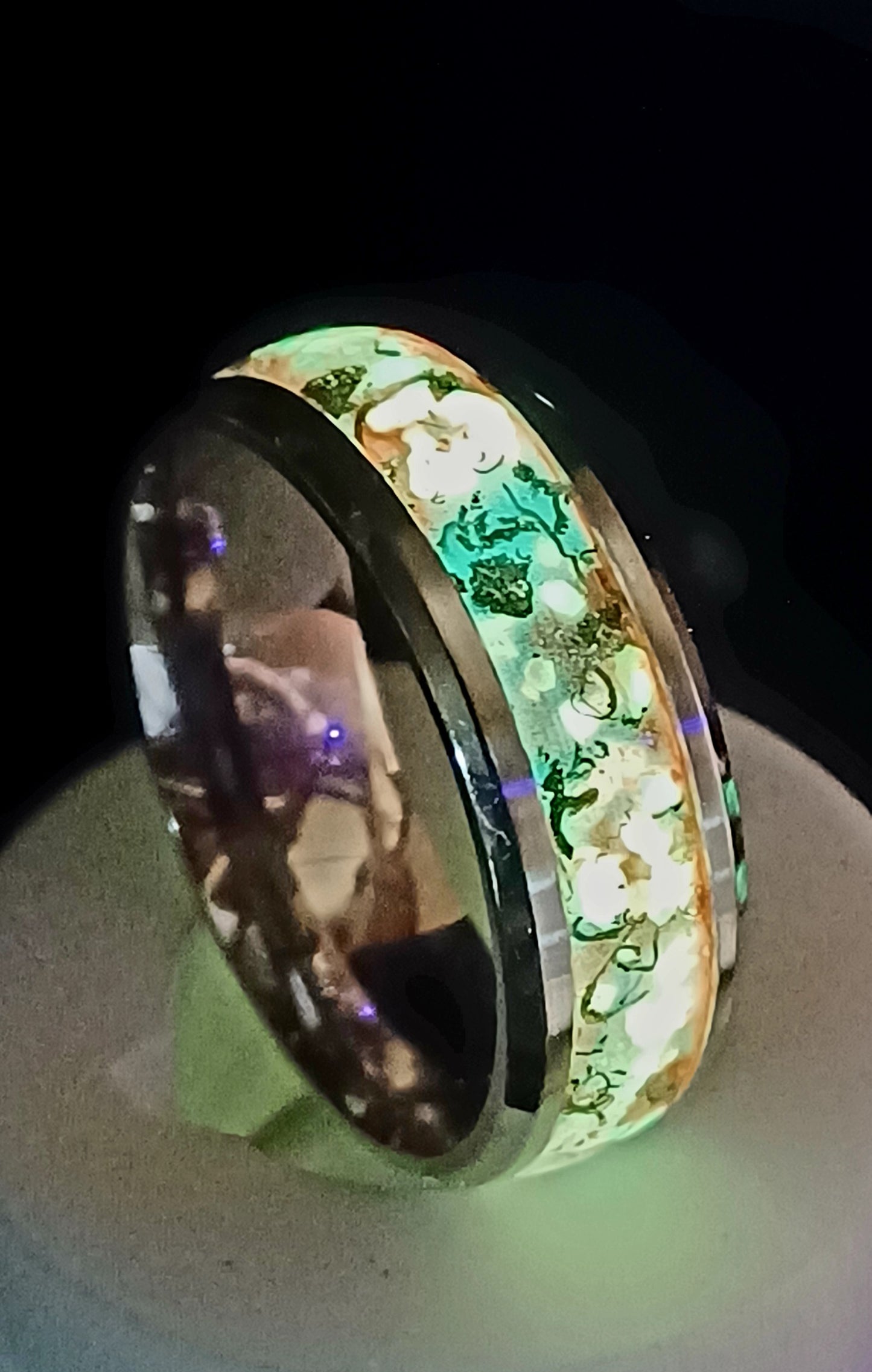 Lava with Meteorite shavings Inlay