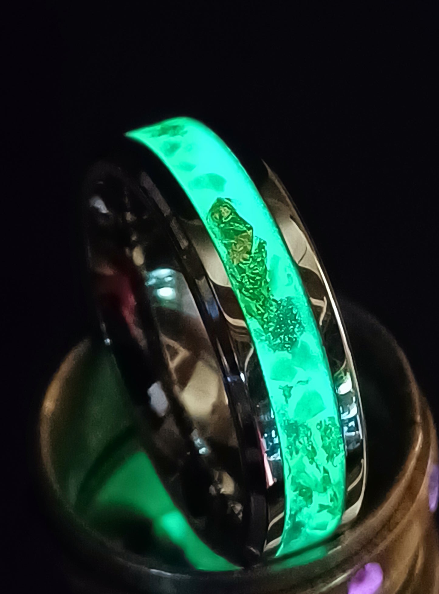 Green with White Opal and 24 Karat Gold