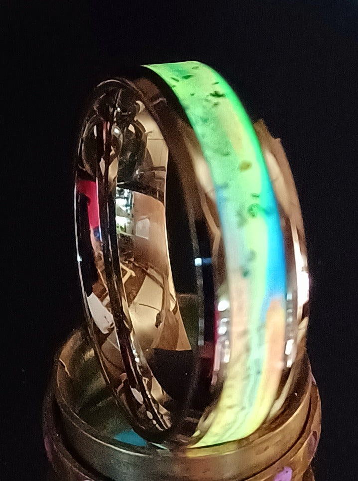 Rainbow with Sterling silver flakes