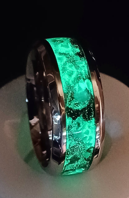 Black with Green Opal Inlay