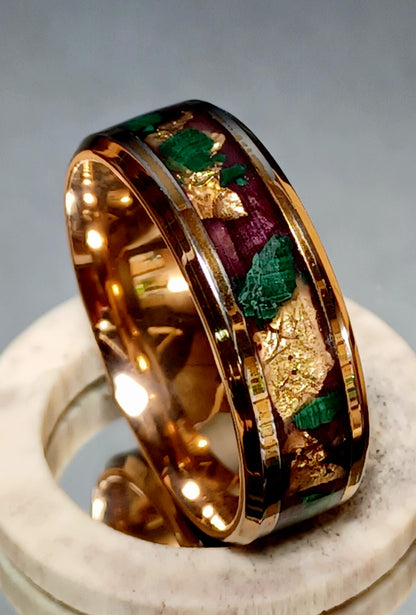 Malachite 24 Karat Gold Plated