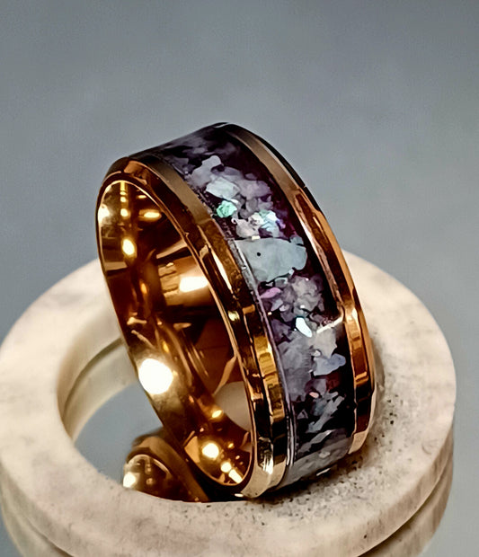 Black with Mother of Pearl and Gold-plated Ring Core