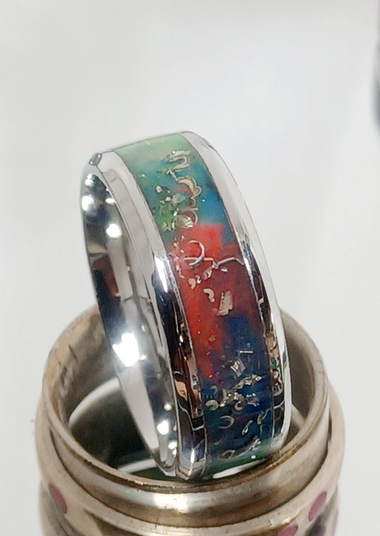 Rainbow with Sterling Silver Shavings