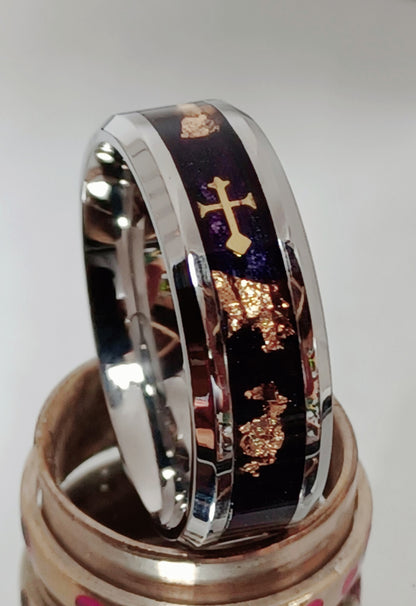 Black with 24 Karat Gold Leaf and Cross