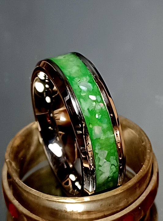 Lime Green Opal with Mother of Pearl