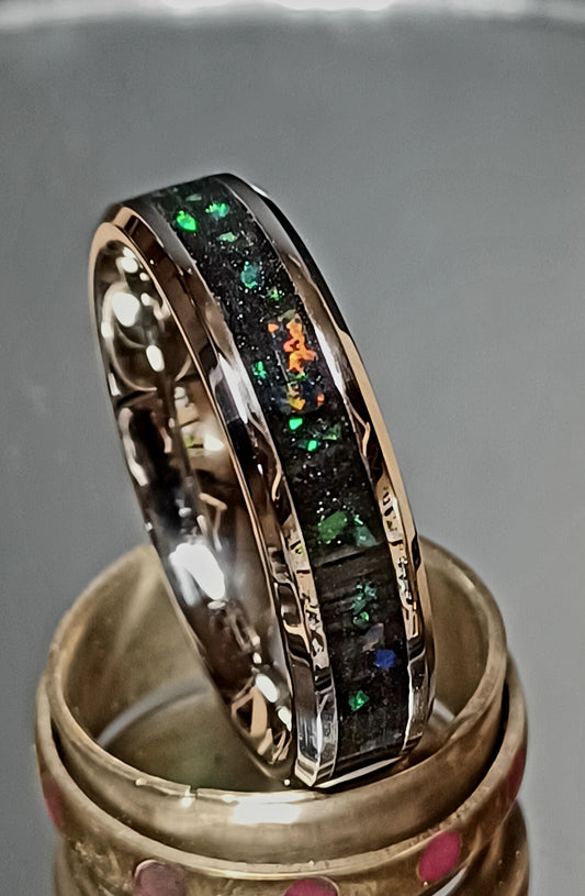 Black Pearlescent with Green Opal