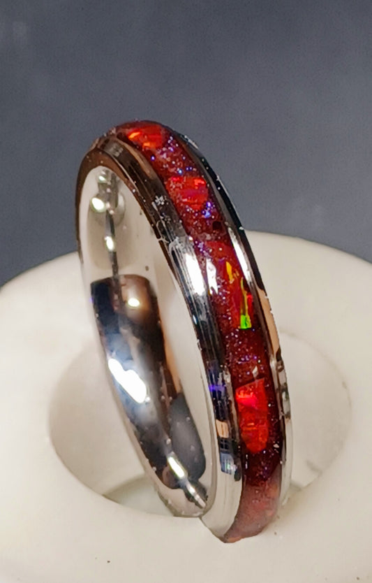 Red with Red Opal Inlay