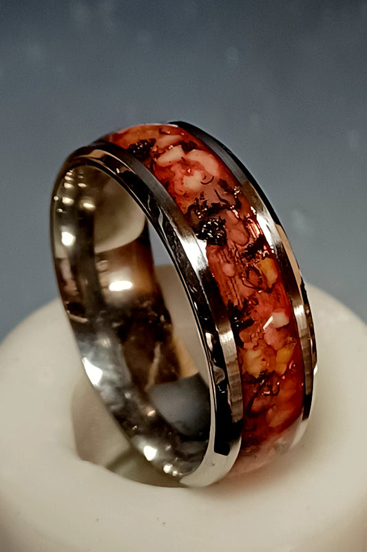 Lava with Meteorite shavings Inlay